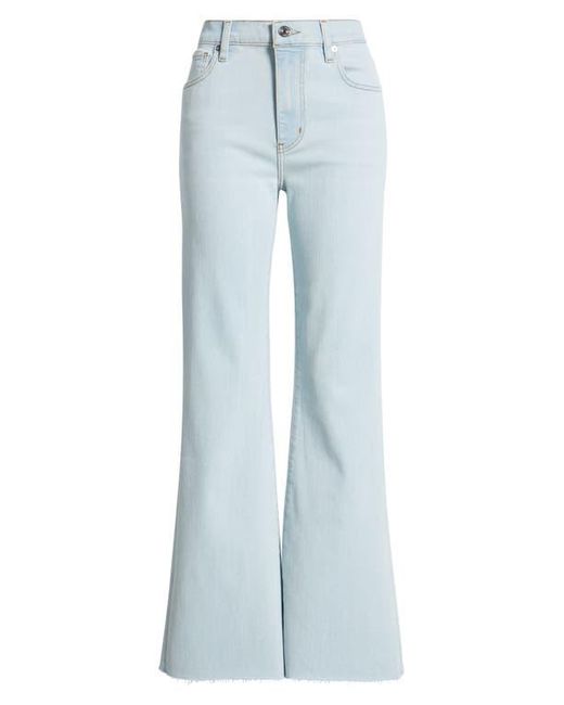 FRAME The Icon Raw Hem Flare Jeans in Blue | Lyst