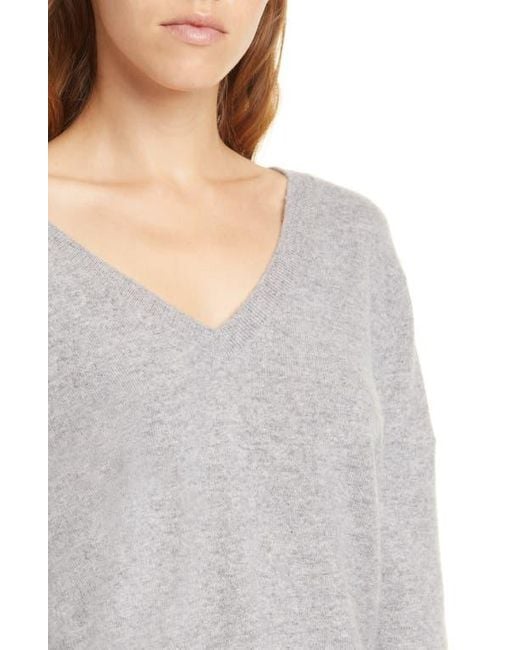 Vince Gray Weekend V-Neck Cashmere Sweater