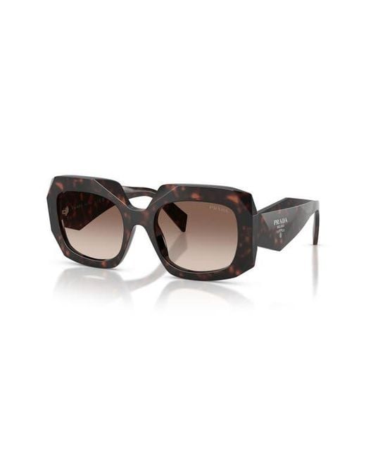 Prada Brown 55Mm Square Sunglasses