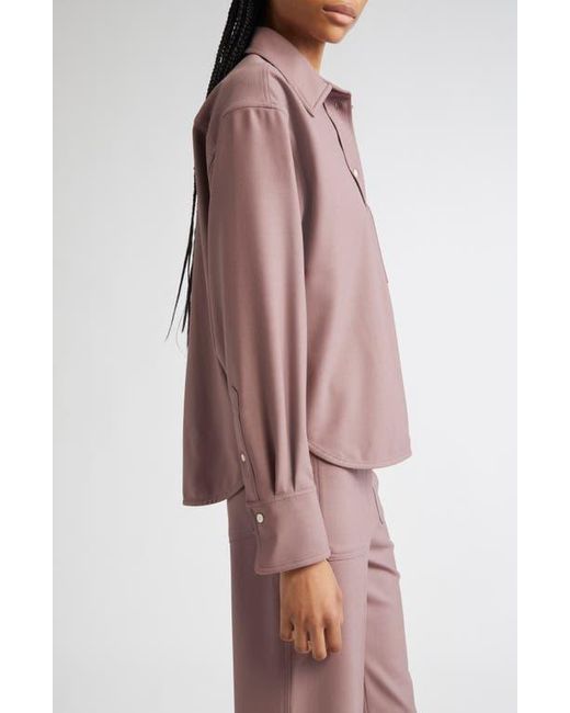 Victoria Beckham Red Crop Button-Up Shirt