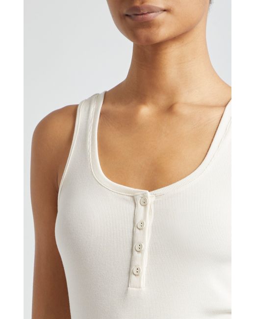 L'Agence Blue Kate Henley Tank Top