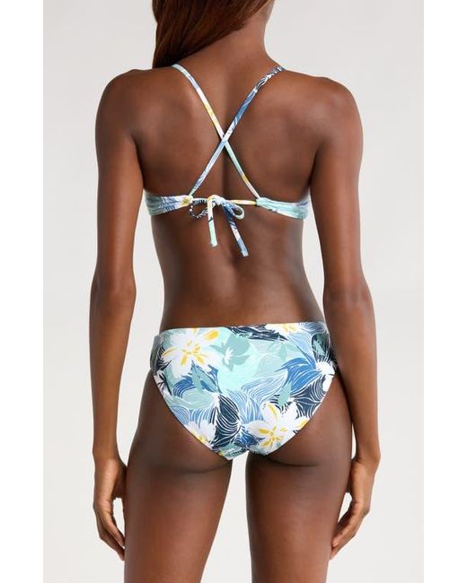 Roxy Blue Athletic Reversible Triangle Bikini Top