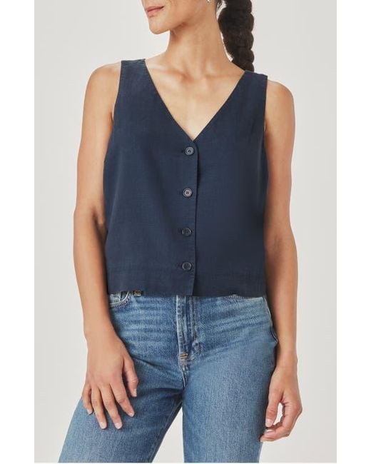 Splendid Blue Adele Linen Blend Vest