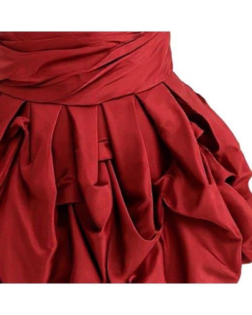 Tulle Red Dramatic Flare Dress