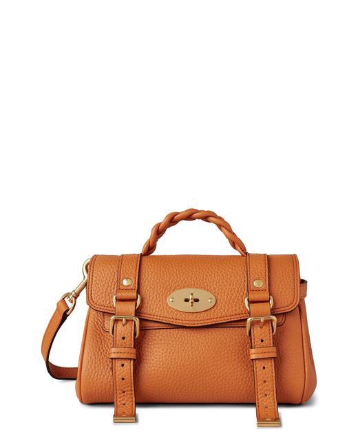 Mulberry Brown Mini Alexa Grained Leather Satchel