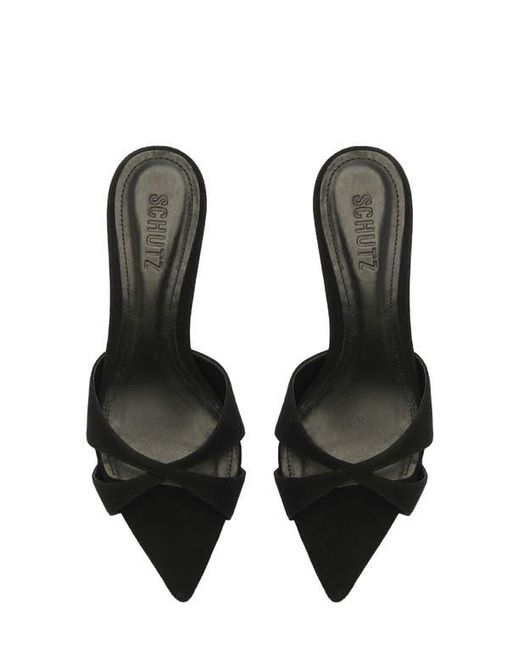 SCHUTZ SHOES Black Hilda Leaf Pointed Toe Mule