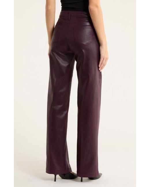 L'Agence Purple Scottie Coated High Waist Wide Leg Jeans