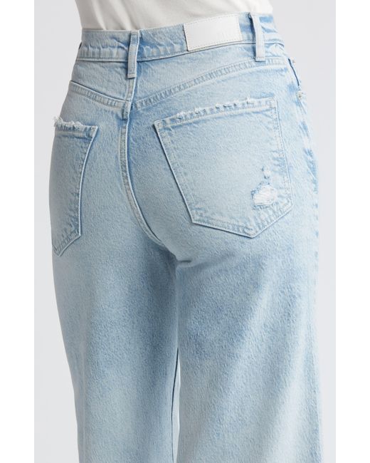 Rails Blue Getty High Waist Distressed Wide Leg Ankle Jeans