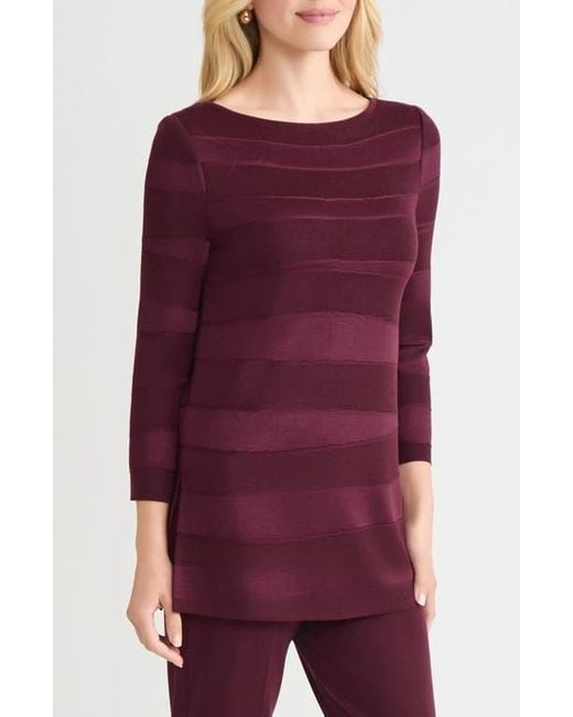Misook Purple Tonal Stripe Tunic