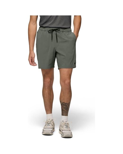 Prana Green Discovery Trail Drawstring Shorts for men