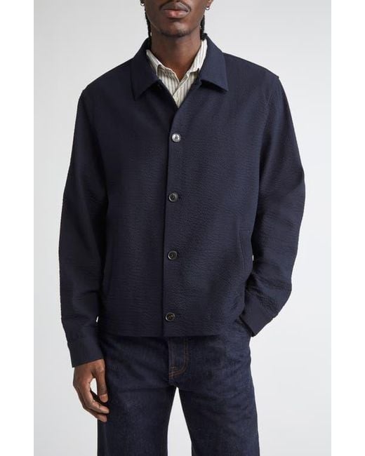 Sunspel Blue Lightweight Stretch Wool Jacket for men