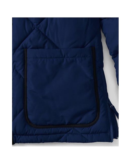 Lands' End Blue Featherfree Insulated Diamond Quilted Jacket