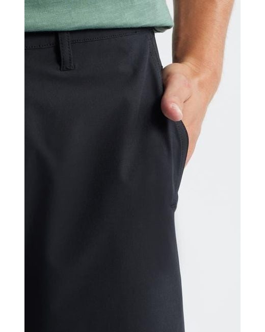 Roark Black Hytide Flat Front Hybrid Performance Shorts for men