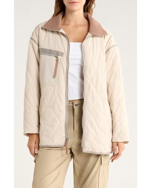 Prana Gray Encinitas Water Repellent Quilted Field Coat