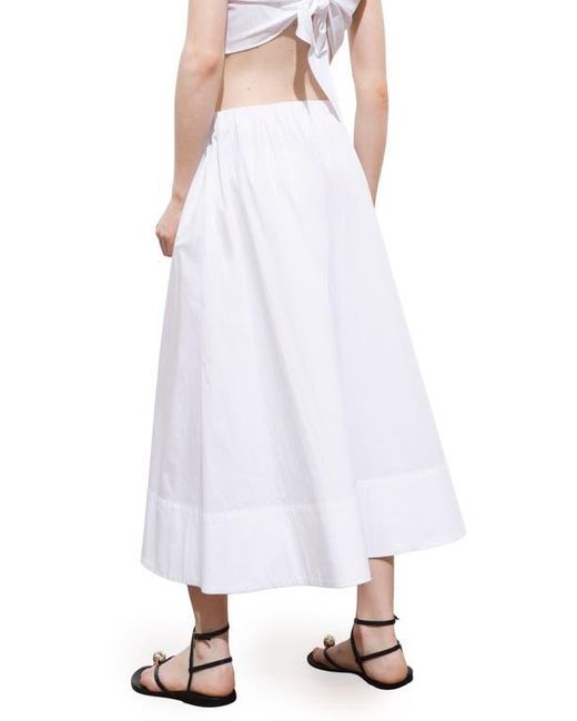 Mango Purple Flared Cotton Midi Skirt
