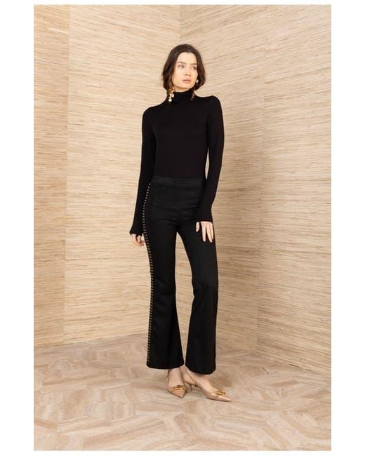 Hale Bob Natural Alexia Suede Studs Pant