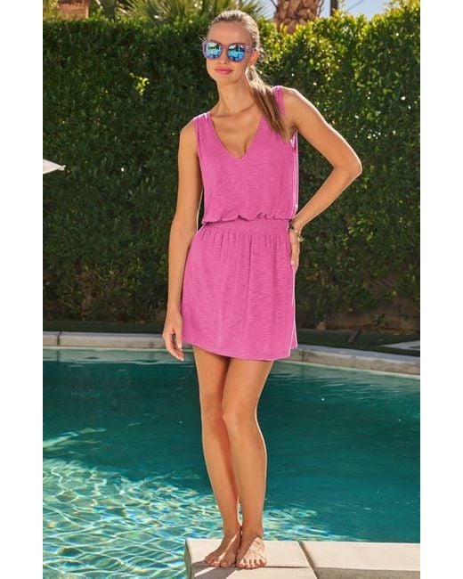 Becca Pink Breezy Basics Cover-Up Mini Sundress