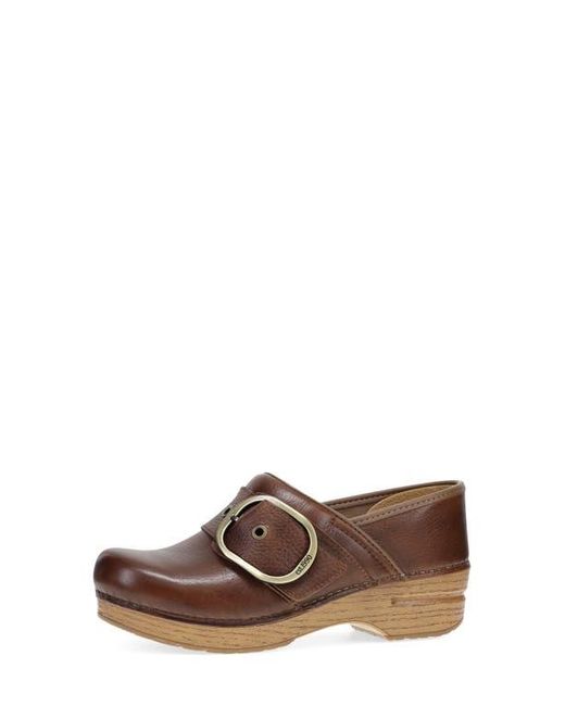 Dansko Brown Pearson Buckle Strap Clog