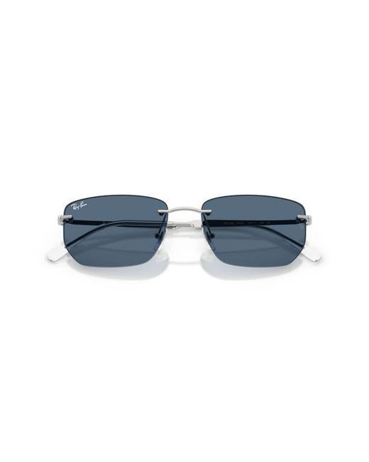 Ray-Ban Blue 56Mm Rimless Rectangular Sunglasses