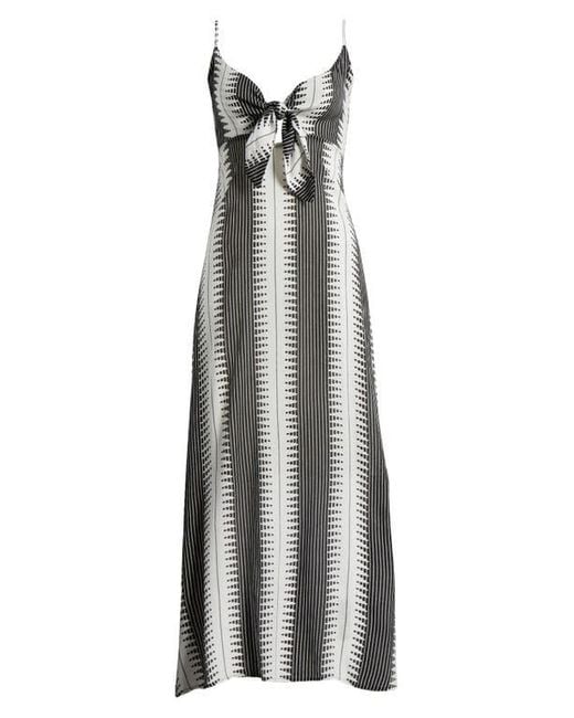 Elan Multicolor Cutout Tie Front Maxi Cover-Up Sundress