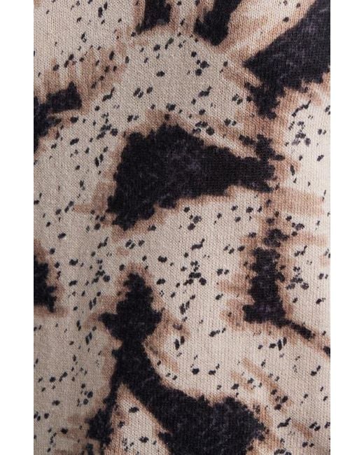 NIC+ZOE Brown Abstract Animal Print Supersoft Sweater