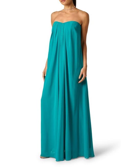 Adrianna Papell Women's Blue Chiffon Trapeze Gown