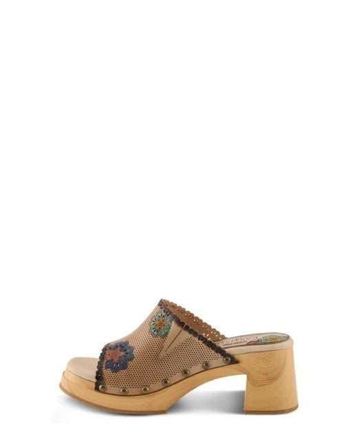 Spring Step Brown Retrostar Platform Slide Sandal