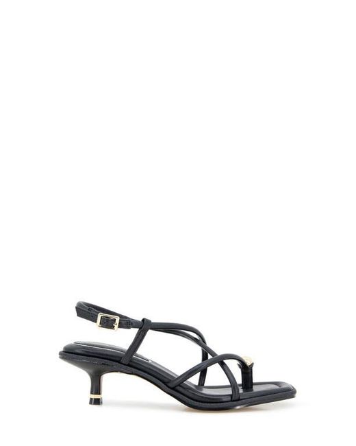 Kenneth Cole Black Gatlyn Ankle Strap Kitten Heel Sandal