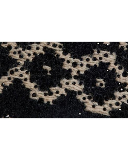 Golden Goose Deluxe Brand Black Studded Nordic Jacquard Wool Wrap Cardigan