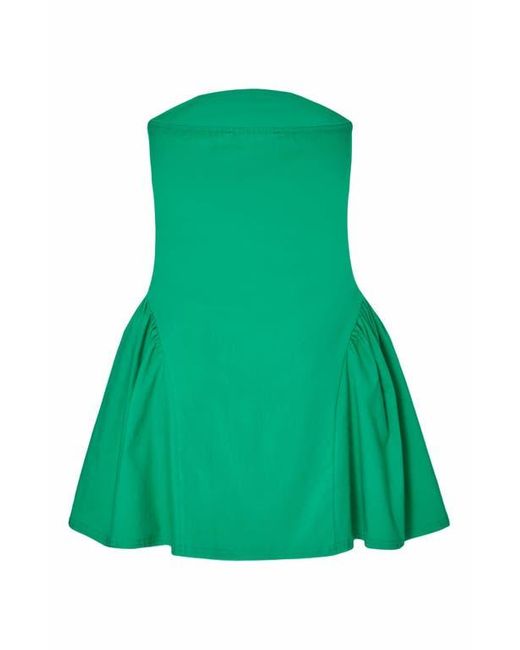 Quiz Green Bengaline Bandeau Drop Waist Mini Dress