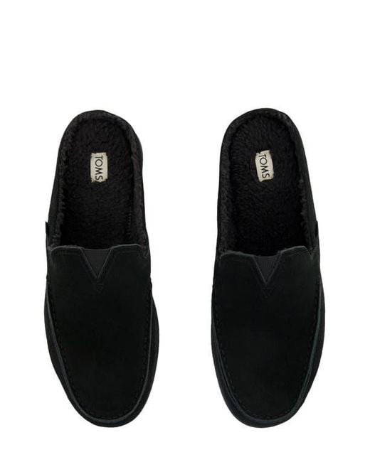 TOMS Black Alonso Fleece Lined Mule for men