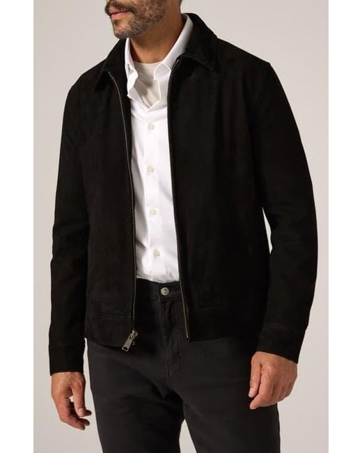 7 Diamonds Black Outback Front Zip Suede Jacket for men