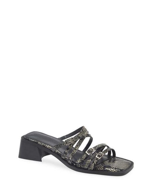 Justine Clenquet White Andie Python Embossed Sandal