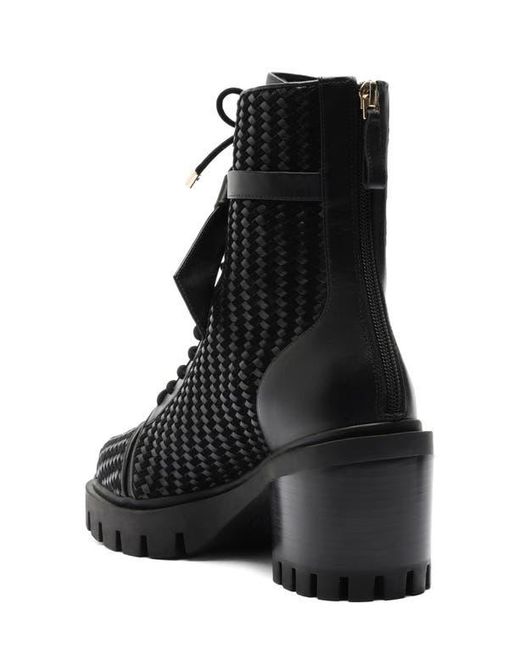 Alexandre Birman Black Tresse Combat Boot