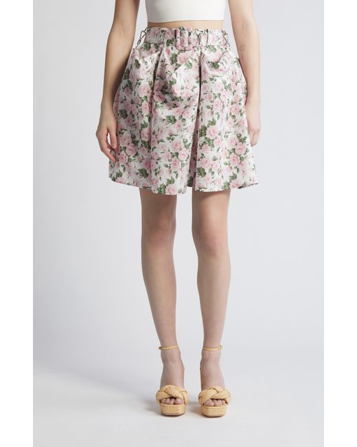 Dauphinette Natural X Liberty London Floating Belted A-line Skirt At Nordstrom