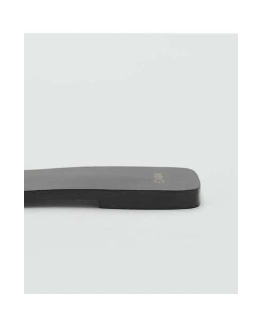 Mango Black Penny Strap Slide Sandal