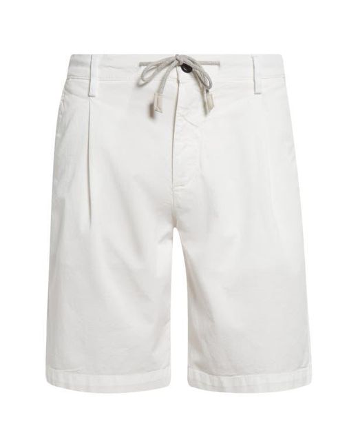Eleventy White Stretch Cotton Bermuda Shorts for men