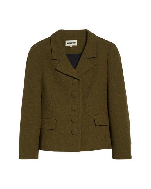 ShuShu/Tong Green Wool Twill Crop Jacket
