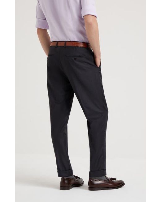 Brunello Cucinelli Blue Virgin Wool Trousers for men