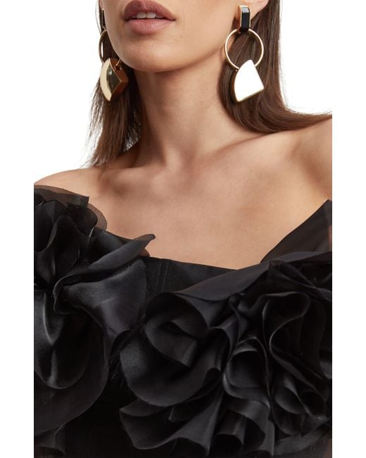 Bardot Black Fleurette Flower Minidress