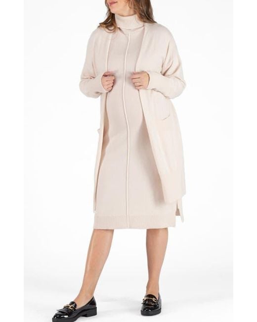 Cache Coeur Women's Natural Cashmere Maternity Cardigan Laurie