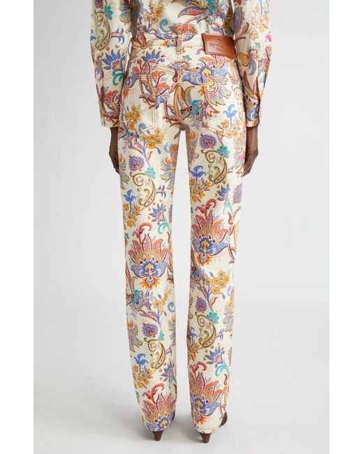 Etro Multicolor Paisley Straight Leg Pants