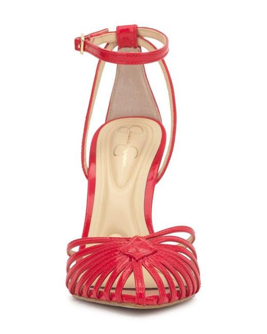 Jessica Simpson Red Paveri Ankle Strap Pointed Toe Pump