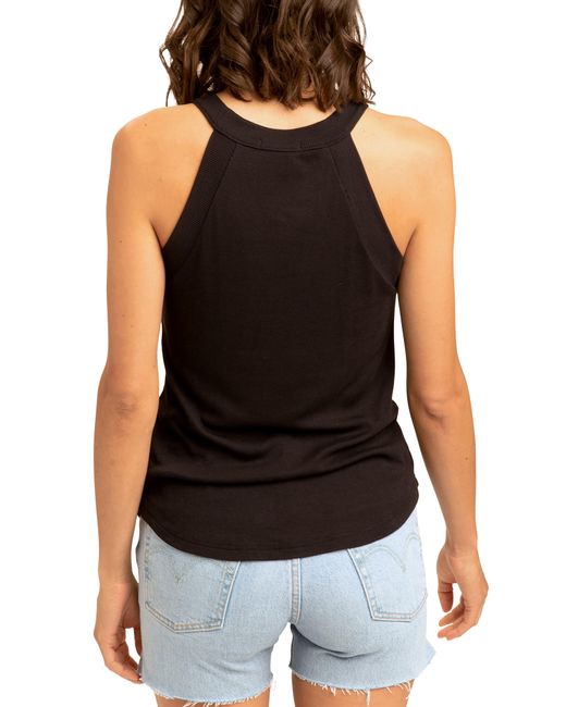 Threads For Thought Black Maresia Feather Ribbed Tank