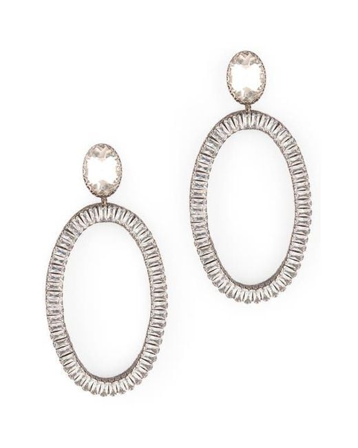 Deepa Gurnani Metallic Eaton Crystal Embellished Drop Earrings