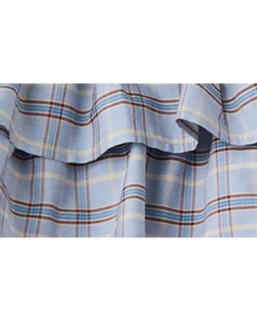 Mango Gray Ruffled Check Shorts