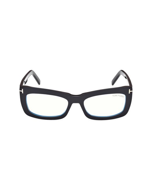 Tom Ford Brown 55Mm Rectangular Light Blocking Glasses