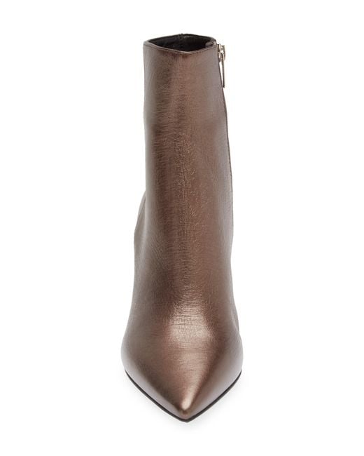 Agl Attilio Giusti Leombruni Ide Metallic Leather Bootie in Brown