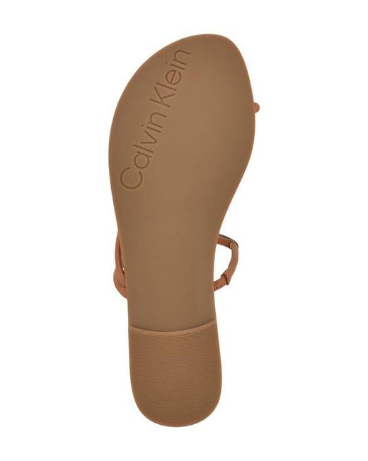 Calvin Klein Brown Bienna Toe Loop Sandal