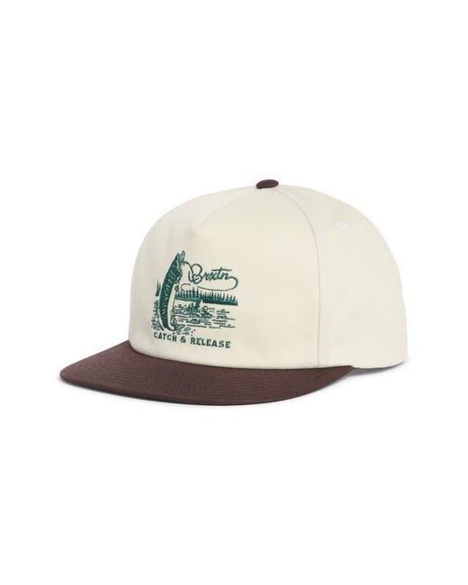 Brixton White Catch & Release Snapback Baseball Cap for men